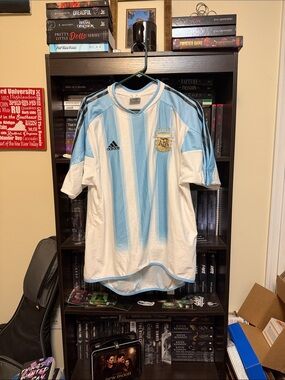 adidas Argentina Soccer Jersey — White & Light Blue